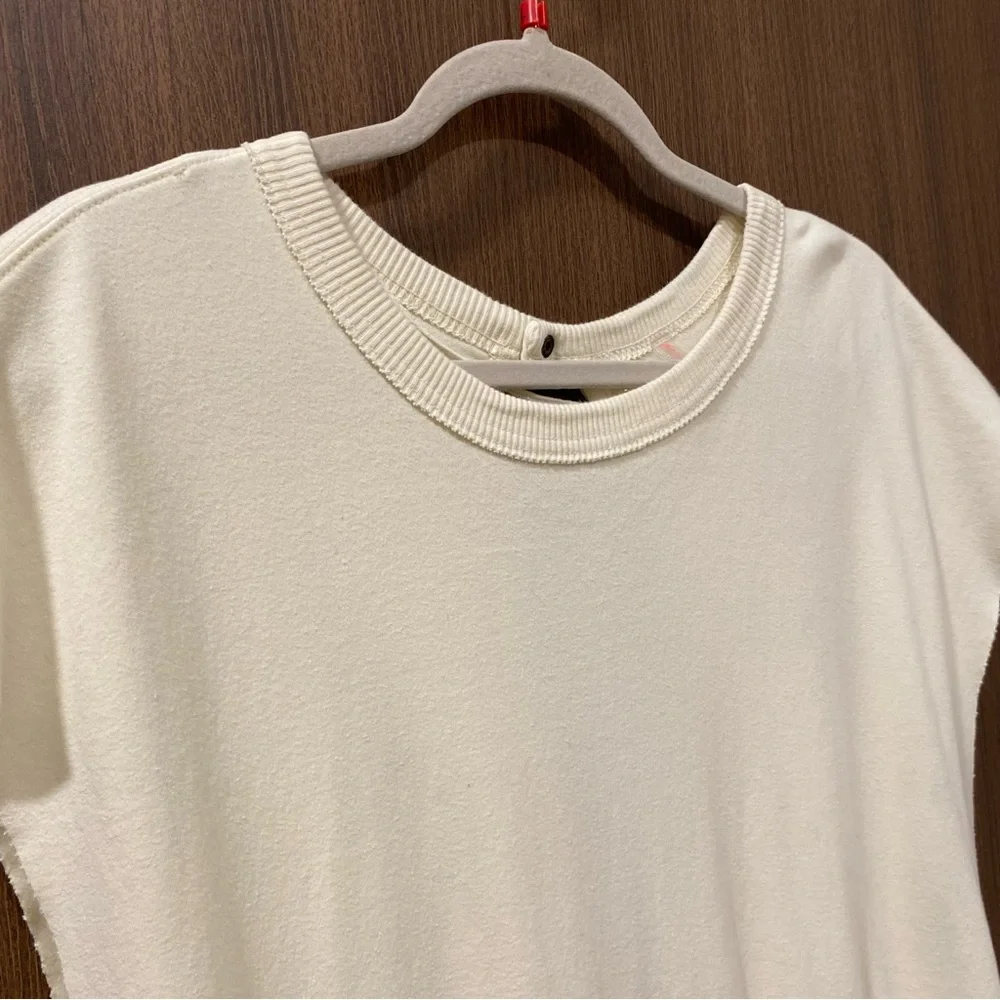 FP MOVEMENT Throw And Go Shortsie Size Large Cream 100% Cotton Muscle Tee Crew - Picture 4 of 14